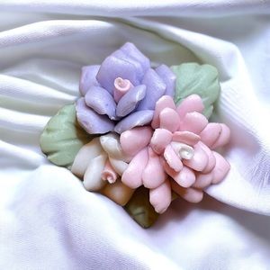 Polymer Clay Flower Brooch
